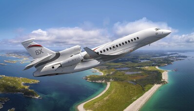 Falcon 8X patobulintas salonas